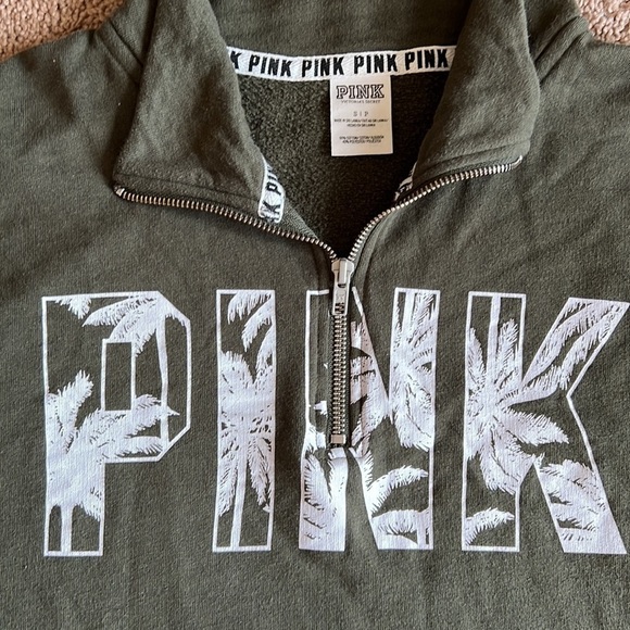 PINK pullover 3/4 zip Victoria’s Secret size small - Picture 2 of 4